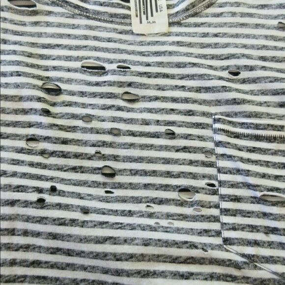 Free People distressed tee reverse print sz Med - Picture 4 of 5